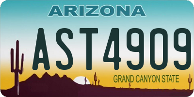 AZ license plate AST4909