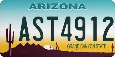 AZ license plate AST4912