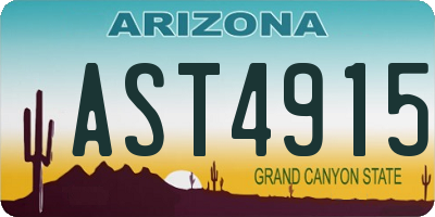 AZ license plate AST4915