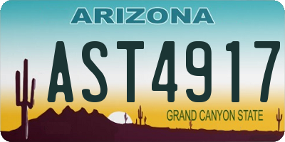 AZ license plate AST4917