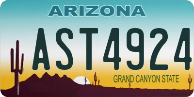 AZ license plate AST4924