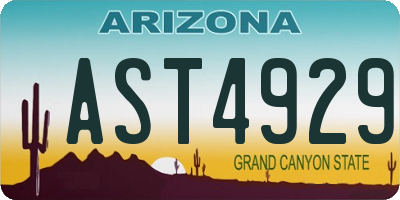 AZ license plate AST4929