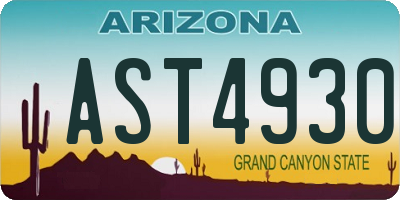 AZ license plate AST4930
