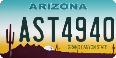AZ license plate AST4940