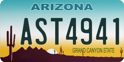 AZ license plate AST4941