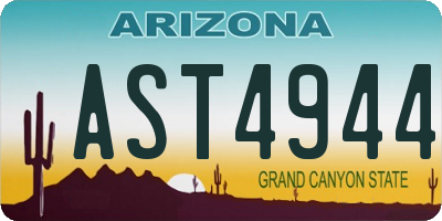AZ license plate AST4944