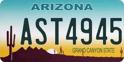 AZ license plate AST4945