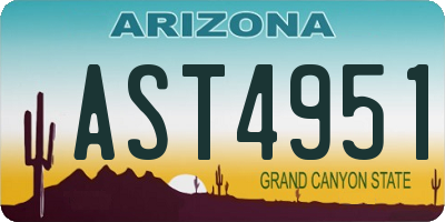 AZ license plate AST4951