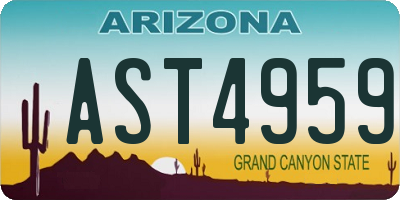 AZ license plate AST4959