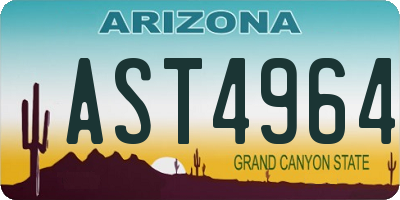 AZ license plate AST4964