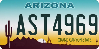 AZ license plate AST4969