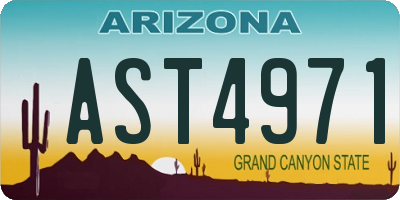 AZ license plate AST4971