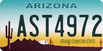 AZ license plate AST4972
