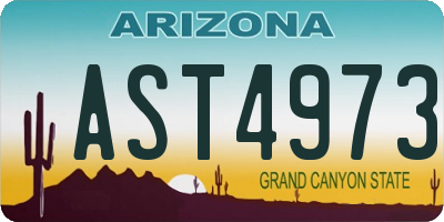AZ license plate AST4973
