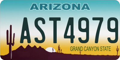 AZ license plate AST4979