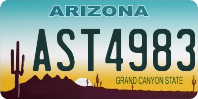AZ license plate AST4983