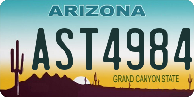 AZ license plate AST4984