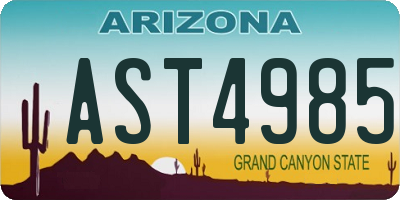 AZ license plate AST4985