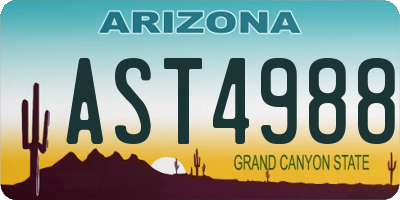 AZ license plate AST4988
