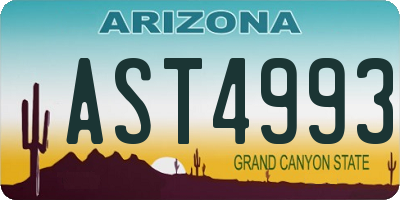 AZ license plate AST4993