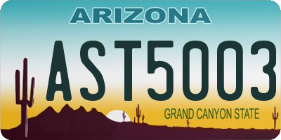 AZ license plate AST5003