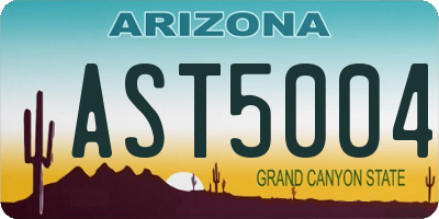 AZ license plate AST5004