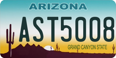 AZ license plate AST5008
