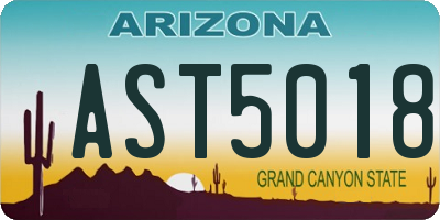 AZ license plate AST5018