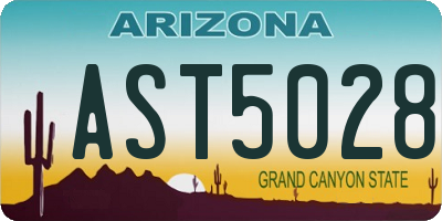 AZ license plate AST5028