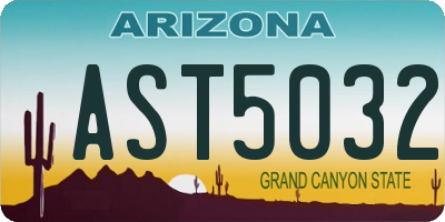 AZ license plate AST5032