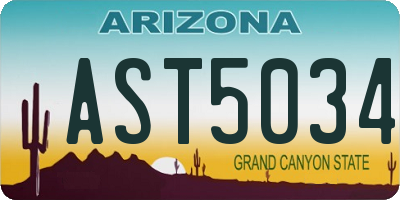 AZ license plate AST5034