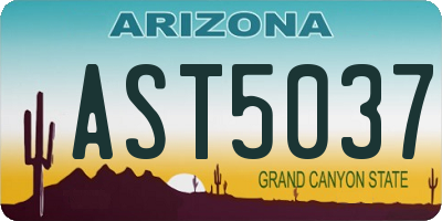 AZ license plate AST5037