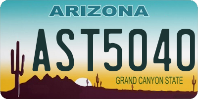 AZ license plate AST5040
