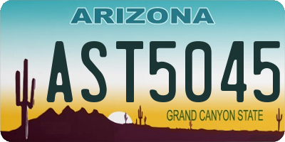 AZ license plate AST5045
