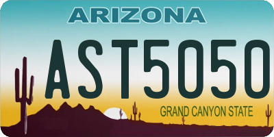 AZ license plate AST5050