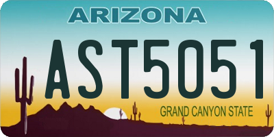 AZ license plate AST5051
