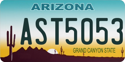 AZ license plate AST5053