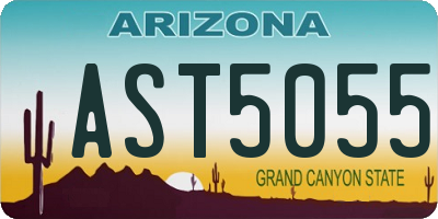 AZ license plate AST5055