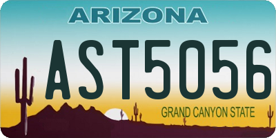AZ license plate AST5056