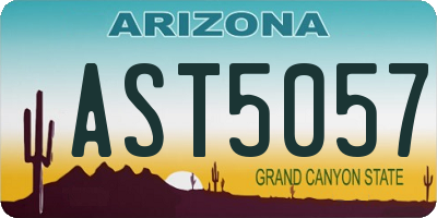 AZ license plate AST5057