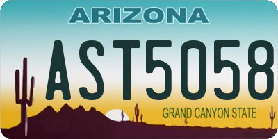 AZ license plate AST5058