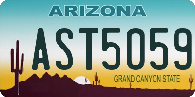 AZ license plate AST5059
