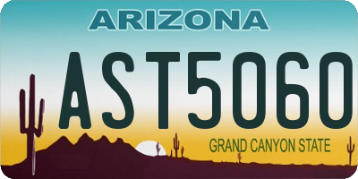 AZ license plate AST5060