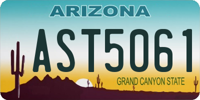 AZ license plate AST5061