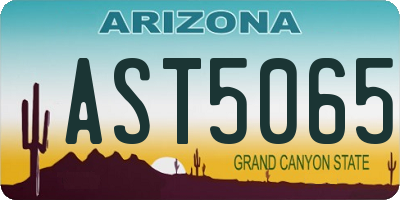 AZ license plate AST5065