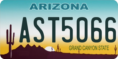 AZ license plate AST5066