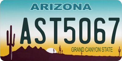 AZ license plate AST5067