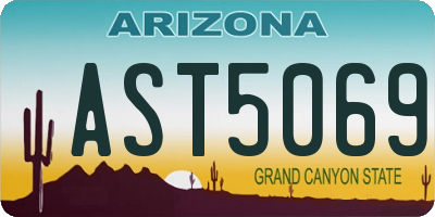 AZ license plate AST5069