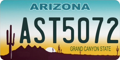 AZ license plate AST5072