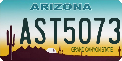 AZ license plate AST5073